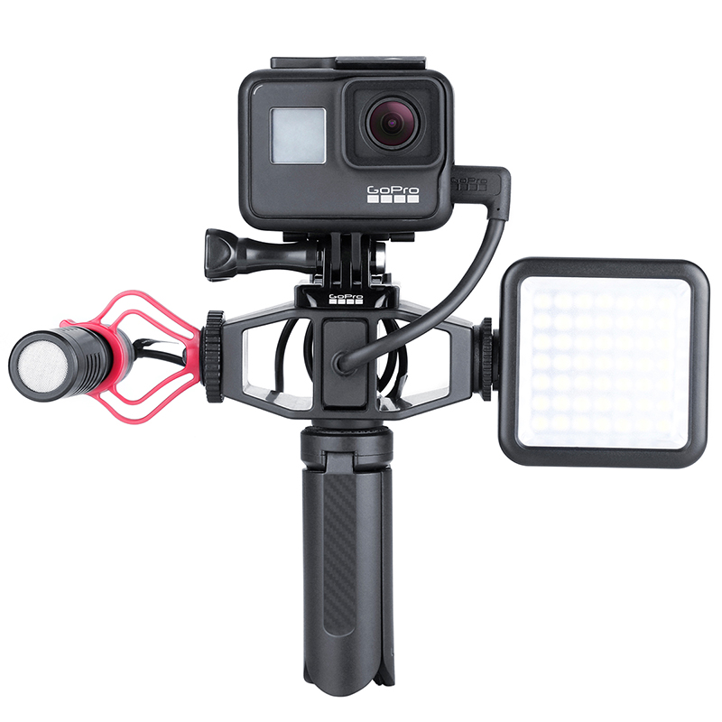 Uchwyt na Adapter Audio Mikrofon Lampę do GoPro 8 7 6 5 DJI Osmo Action