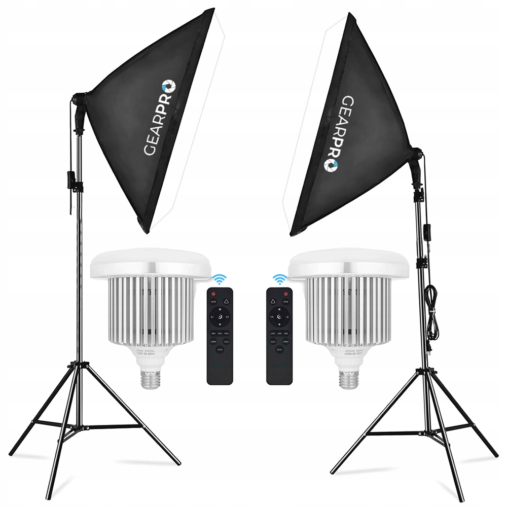 2x Softbox Zestaw Oświetlenie Ciągłe 2x 105W 50x70