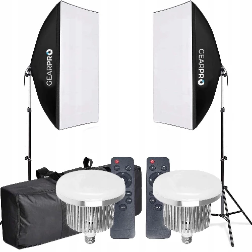 2x Softbox Zestaw Oświetlenie Ciągłe 2x 105W 50x70