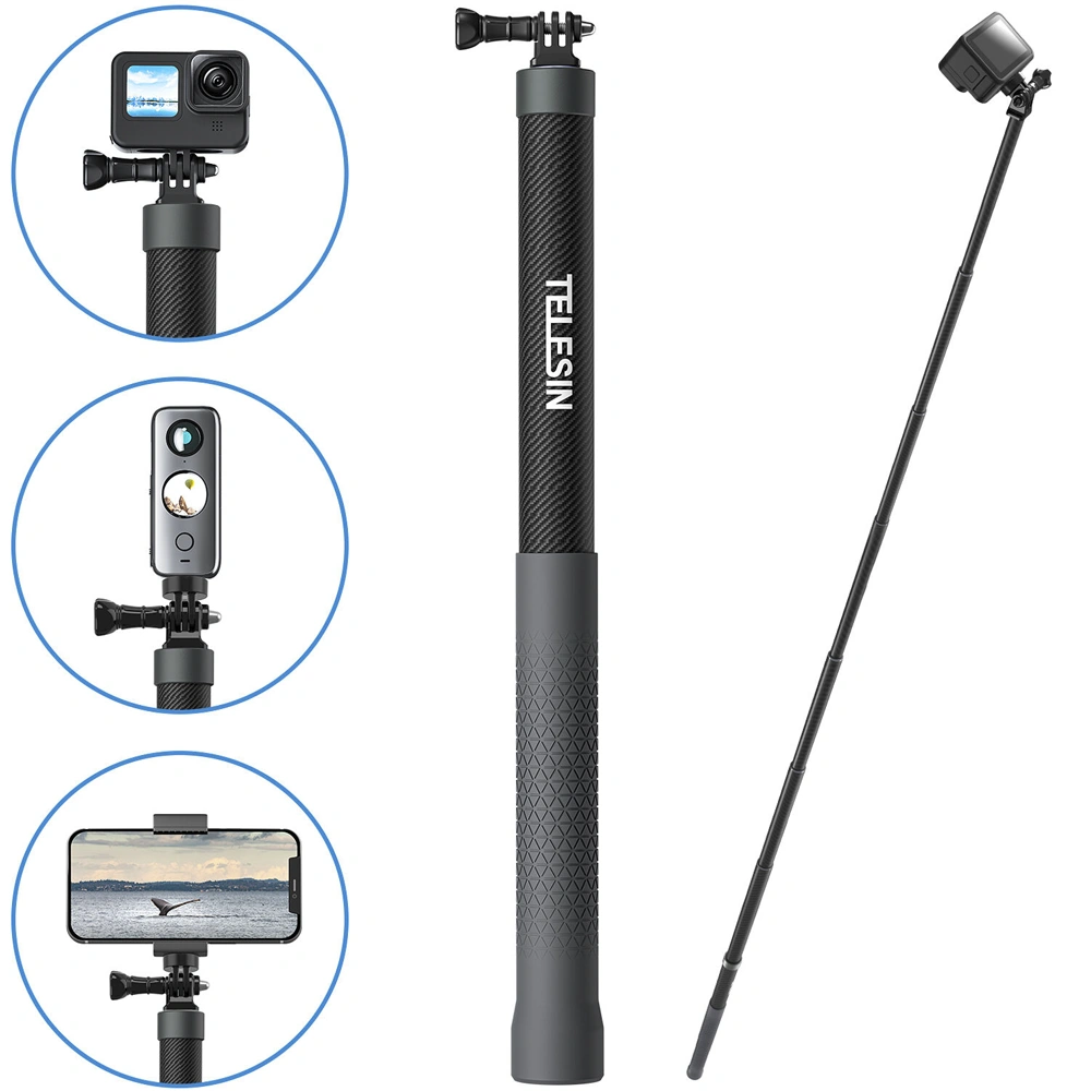 Selfie stick teleskopowy do kamer sportowych kijek statyw do vloga