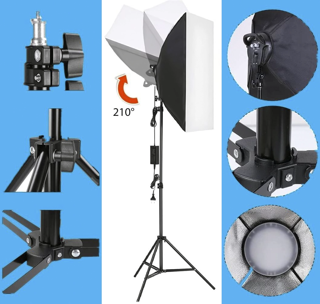 2x Softbox Zestaw Oświetlenie Ciągłe 2x 105W 50x70