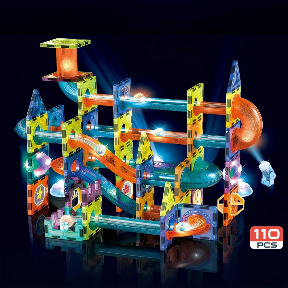 Edukacyjny Zestaw Magnetycznych Klocków - świecące elementy