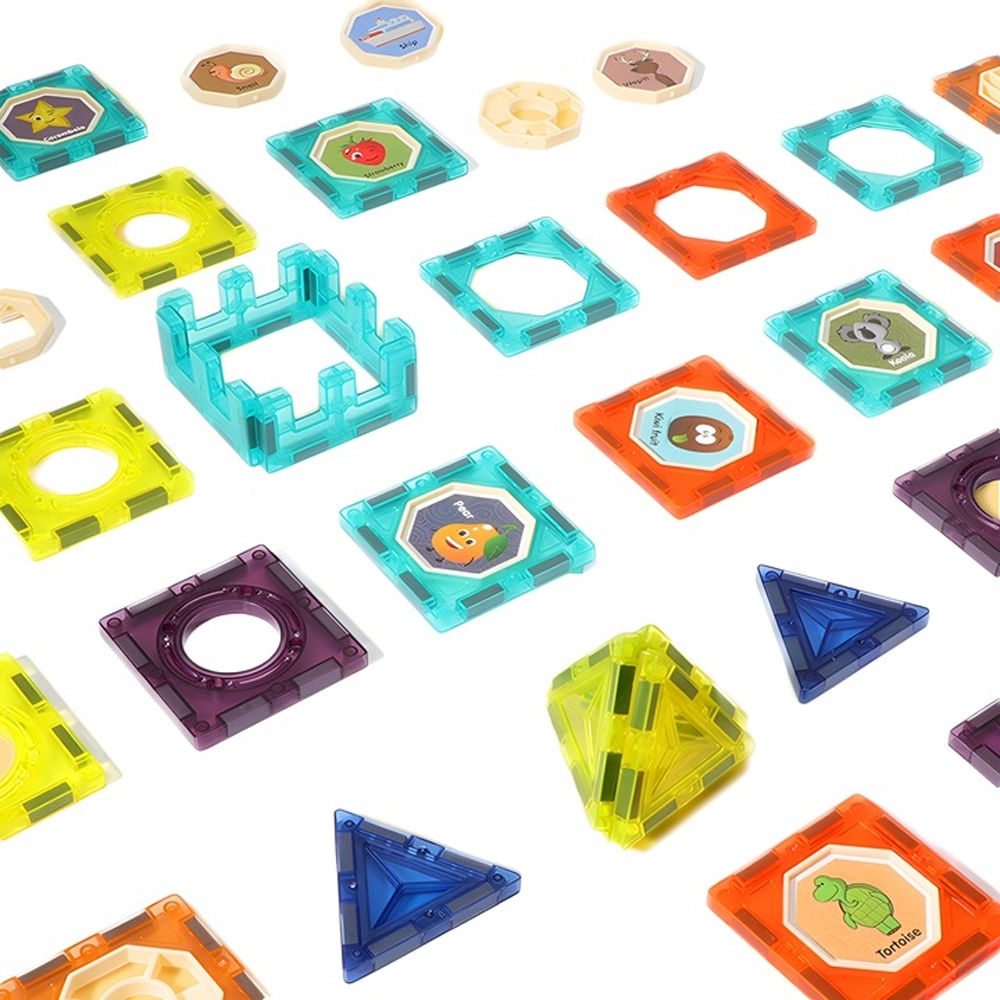 Edukacyjny Zestaw Magnetycznych Klocków - zestaw elementów