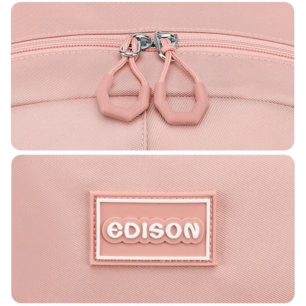 Plecak Różowy Edison Plus - detal tyłu Plecak Różowy Edison Plus - detal tyłu