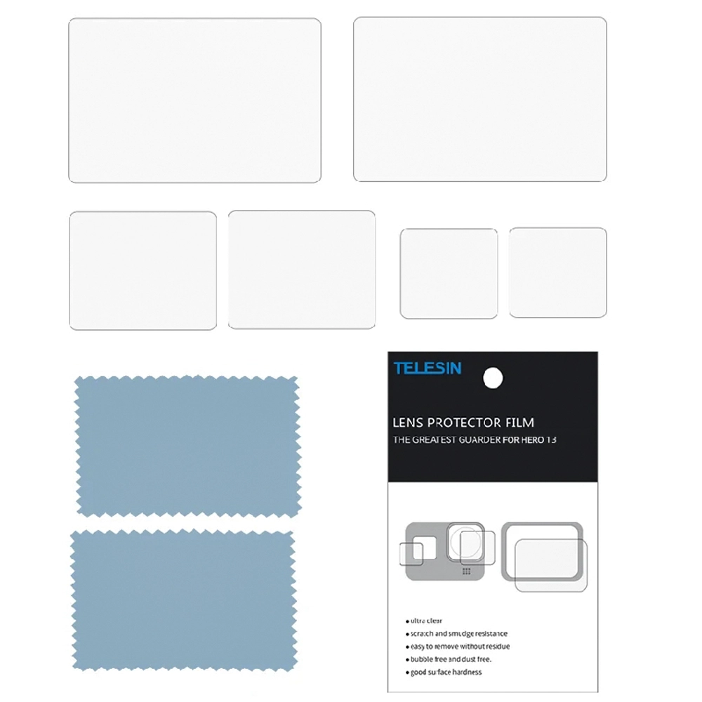 Zawartość zestawu folii ochronnej do GoPro Hero Zawartość zestawu folii ochronnej do GoPro Hero