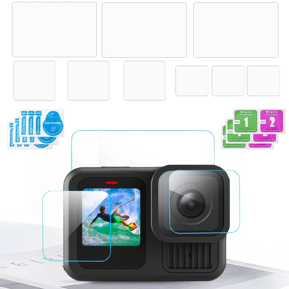 Zawartość zestawu szkła hartowanego do GoPro Hero Zawartość zestawu szkła hartowanego do GoPro Hero