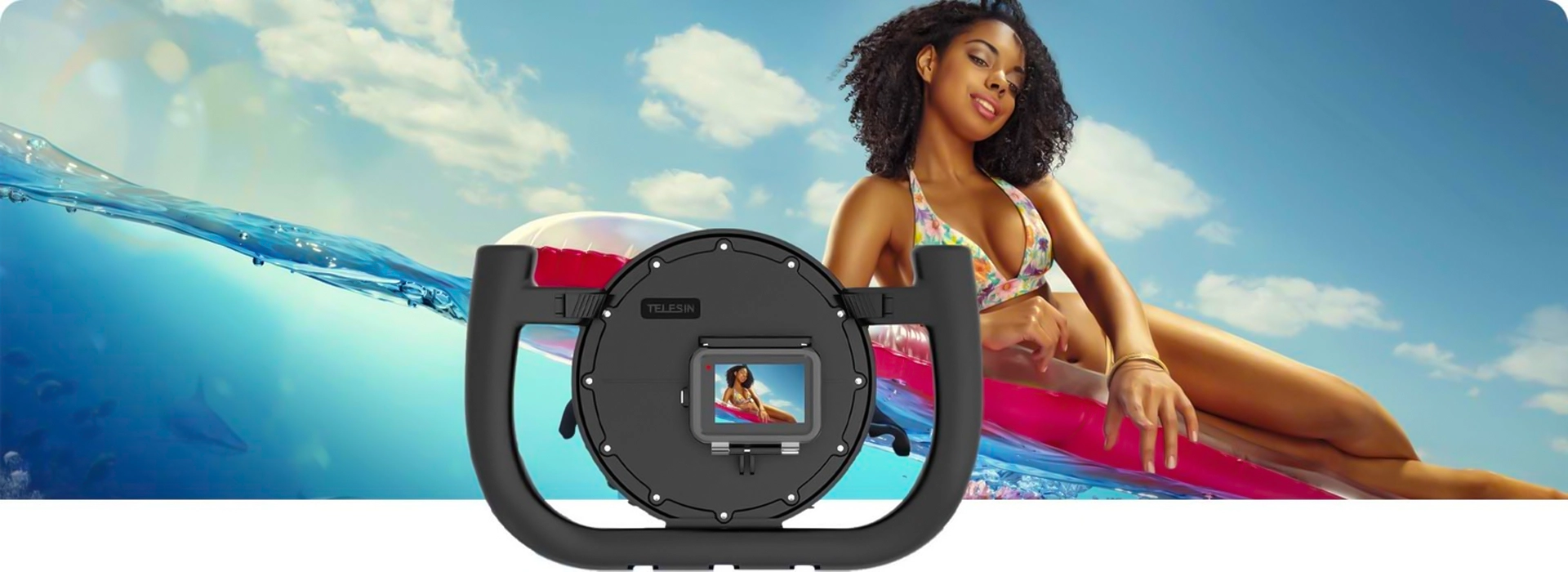 Kopuła Port Dome Telesin do nagrań podwodnych Obudowa wodoszczelna Port Dome do GoPro Hero 13 pod wodą