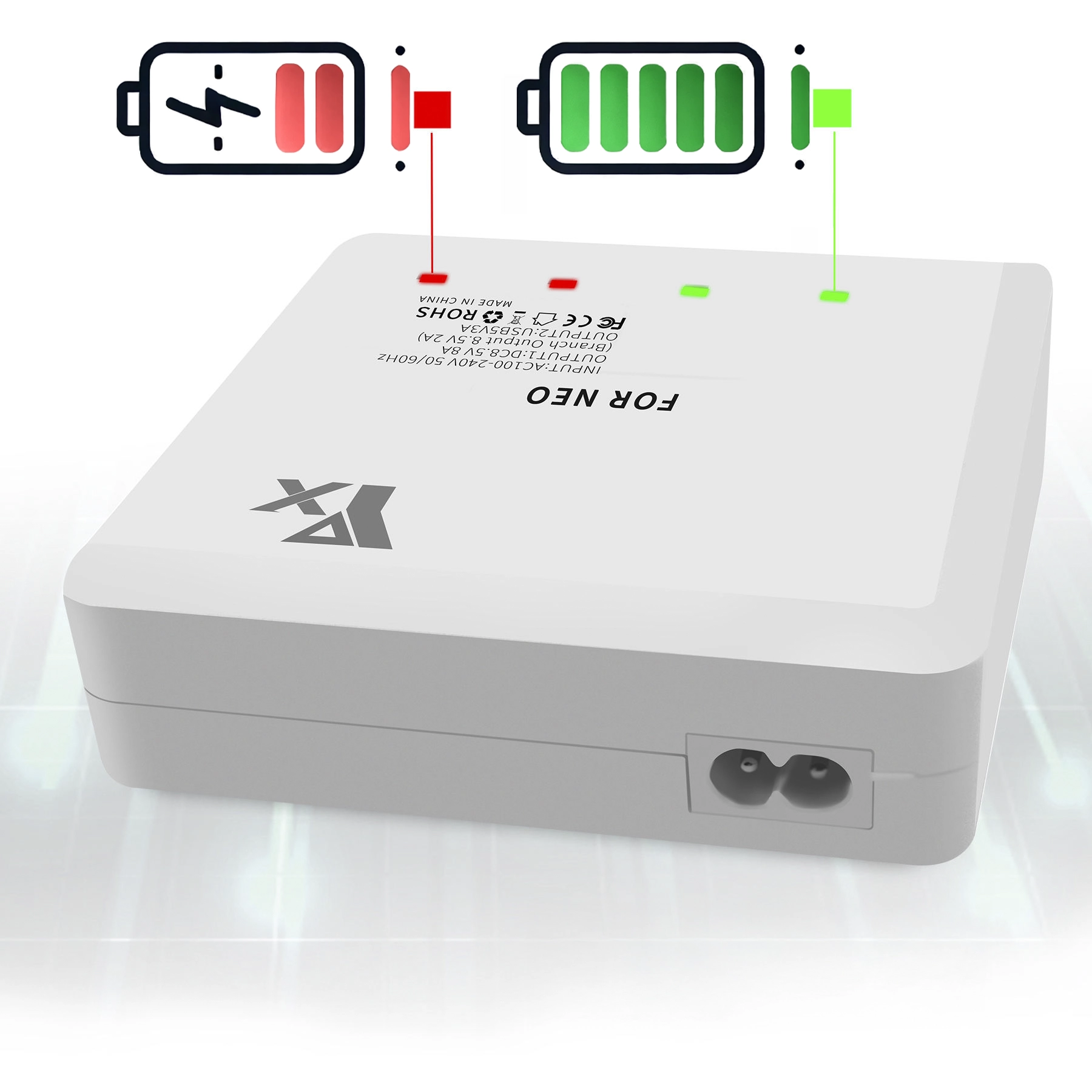 Kompatybilność i praktyczne zastosowanie ładowarki DJI NEO Ładowarka DJI NEO z portem USB - widok 2