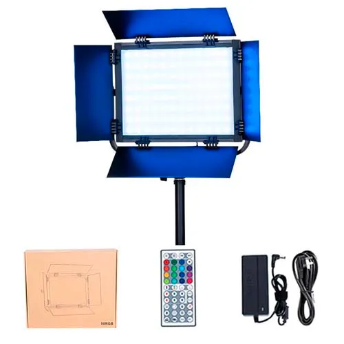 Pilot, zasilacz, pudełko – zestaw Zawartość zestawu lampy LED RGB 50W