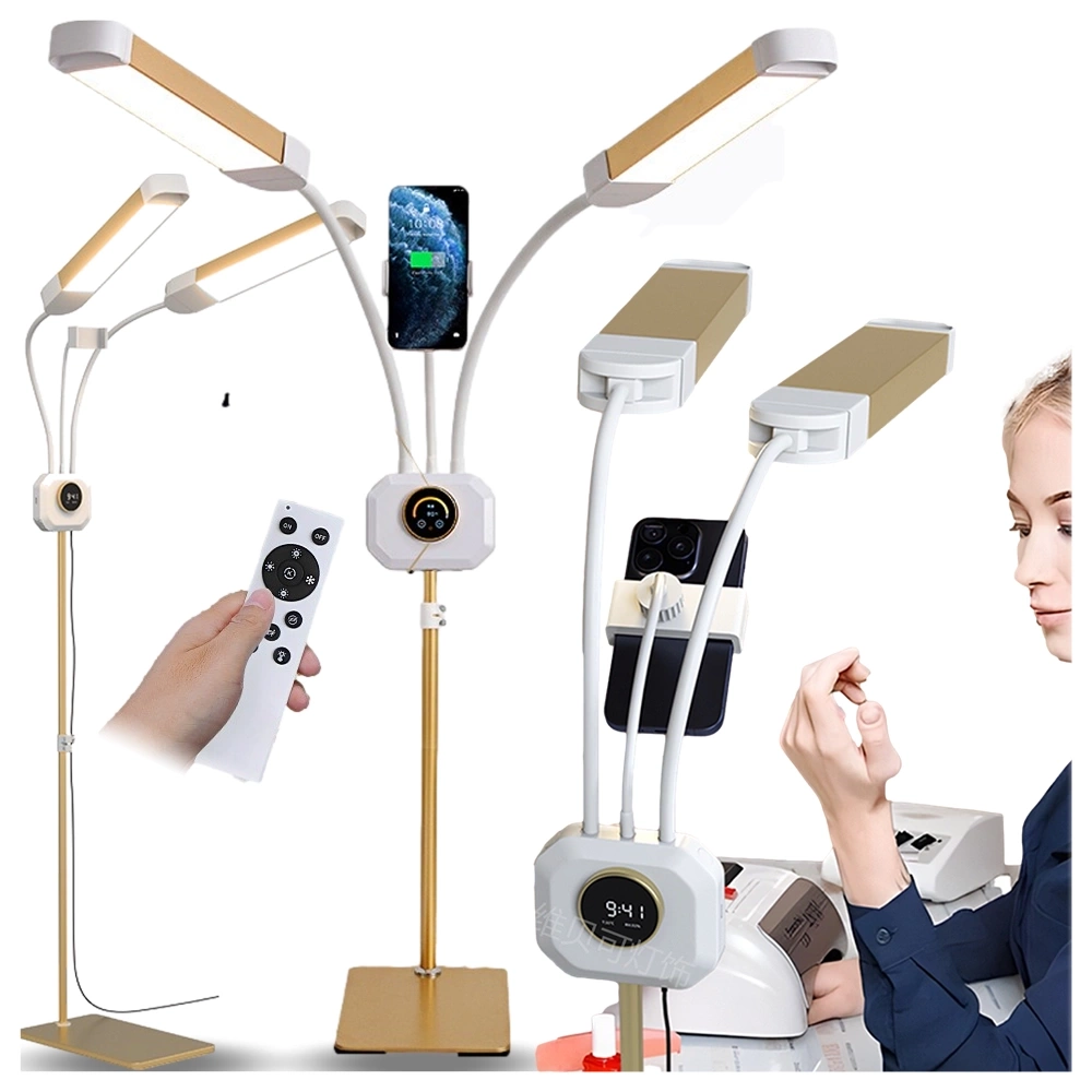 Lampa LED z Pilotem i LCD Lampa Led Złota Ramienna – Panel LCD