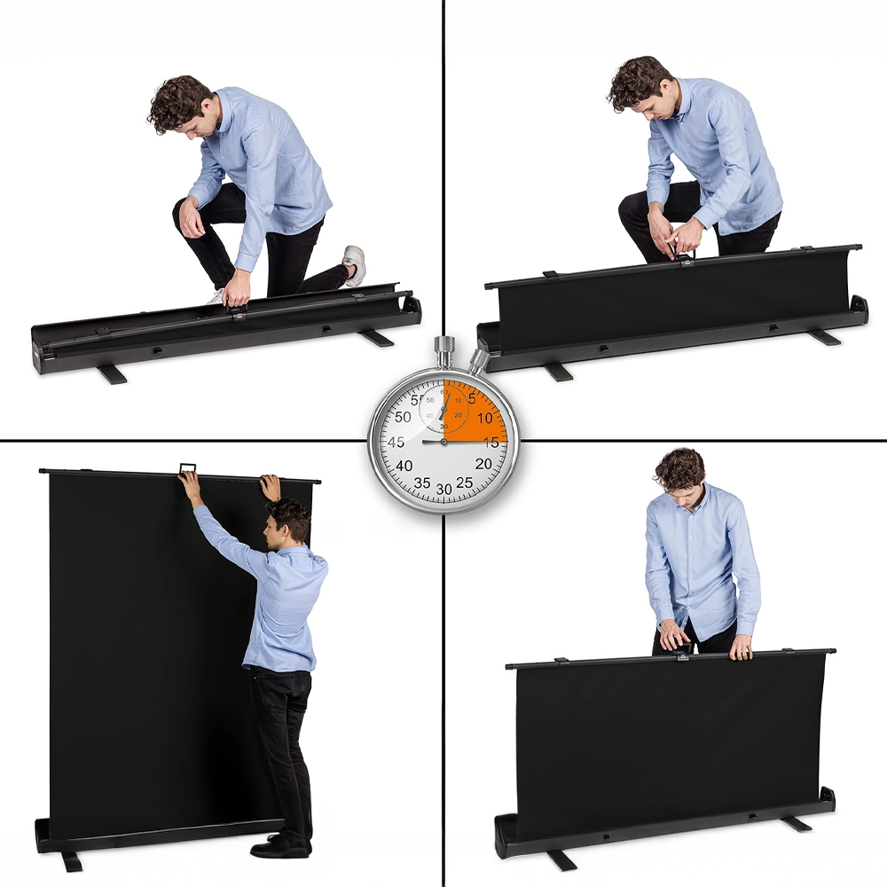 Zalety czarnego tła roll-up GearPro w porównaniu z tradycyjnymi systemami tła fotograficznego Porównanie czarnego tła roll-up z innymi systemami fotograficznymi