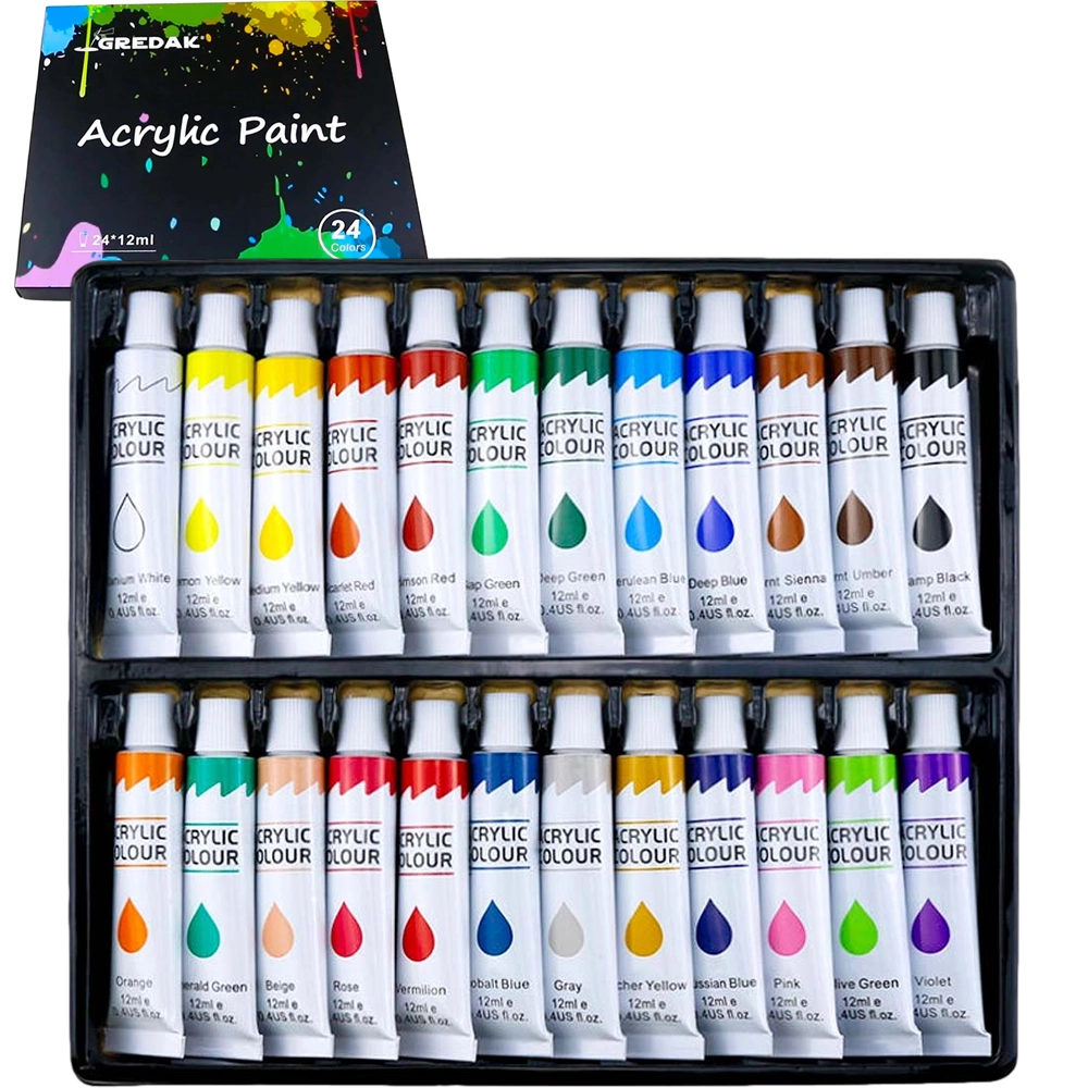 Farby Akrylowe Gredak 24x12ml Opakowanie