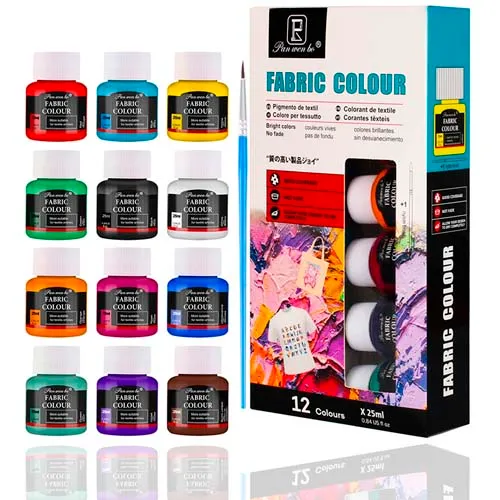 Farby do ubrań 12x25ml Pan Wen Bo – cechy
