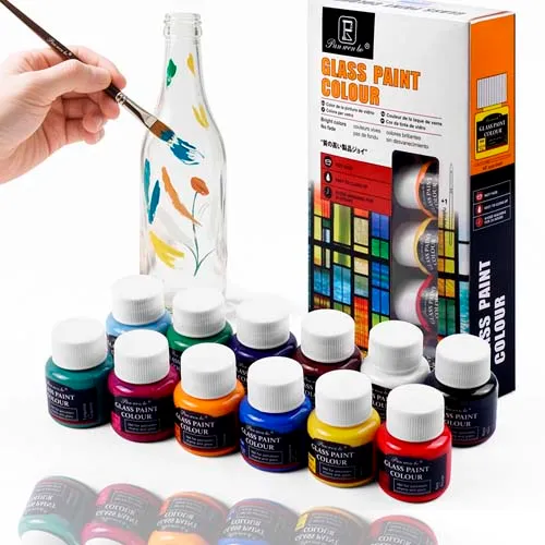 Zestaw farb do szkła Pan Wen Bo 12 kolorów