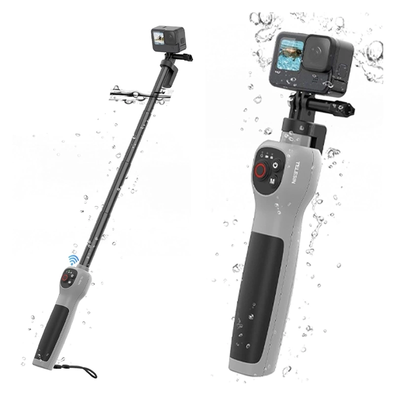 Wodoodporny Pilot Kijek Selefie Stick Boja Bluetooth do Kamer GoPro 13 12 11 10 9 8 MAX Telesin + GRATIS! Zestaw montażowy 3M