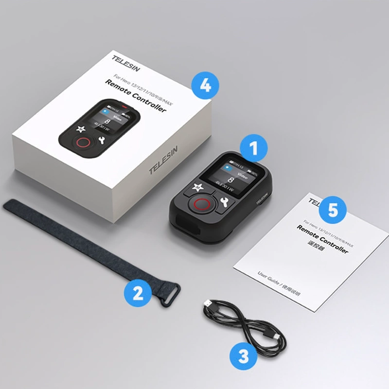 Pilot Bluetooth Telesin T13 do GoPro Hero 13 12 11 10 9 MAX HERO 2024 IP54 + GRATIS! Zestaw montażowy 3M