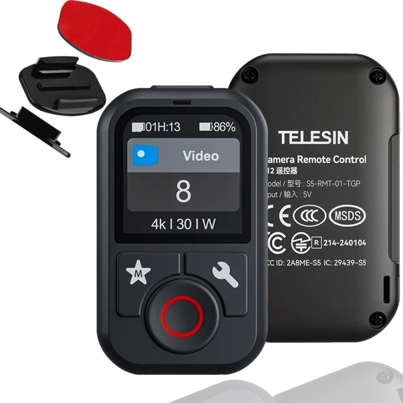 Pilot Bluetooth Telesin T13 do GoPro Hero 13 12 11 10 9 MAX HERO 2024 IP54 + GRATIS! Zestaw montażowy 3M