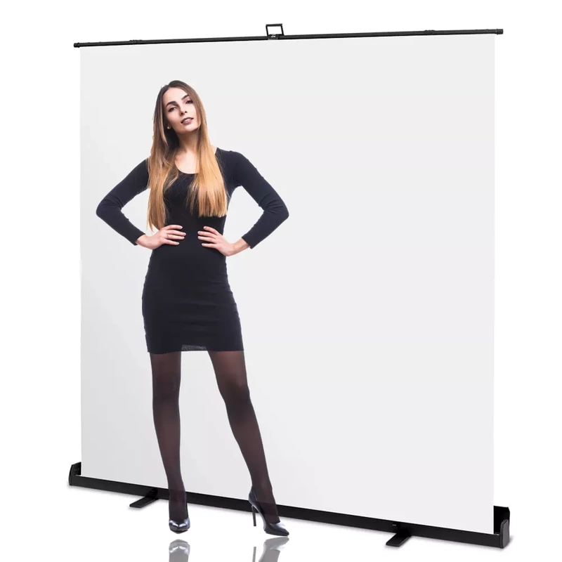 Tło Fotograficzne Białe Zwijane Roll Up 200x200cm Ścianka Fotograficzna PRP