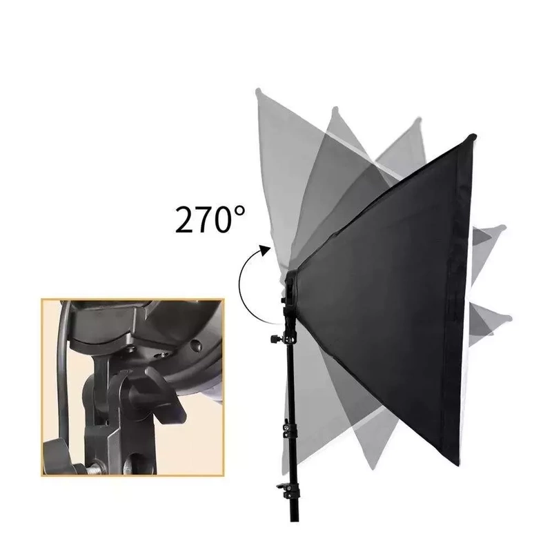 2x Lampa Softbox Zestaw Oświetlenie Ciągłe 8x 45W 50x70