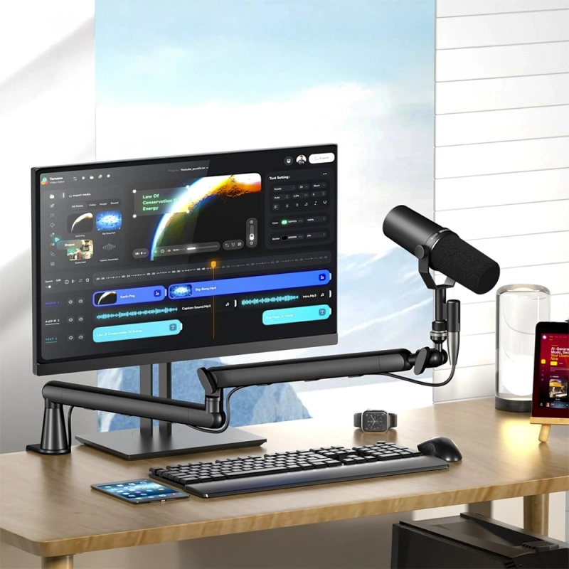 Uchwyt Stołowy Biurkowy Studyjny Ramię Statyw do Mikrofonu Telefonu Kamery