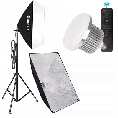 Softbox Lampa 1050W Statyw Softbox 50x70cm Żarówka 85W + Pilot