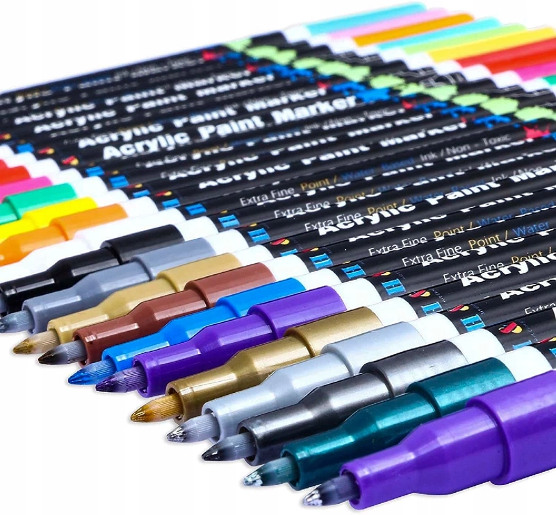 Markery Akrylowe Pisaki Flamastry Do Malowania Kamieni Ubrań Szkła Butów 18