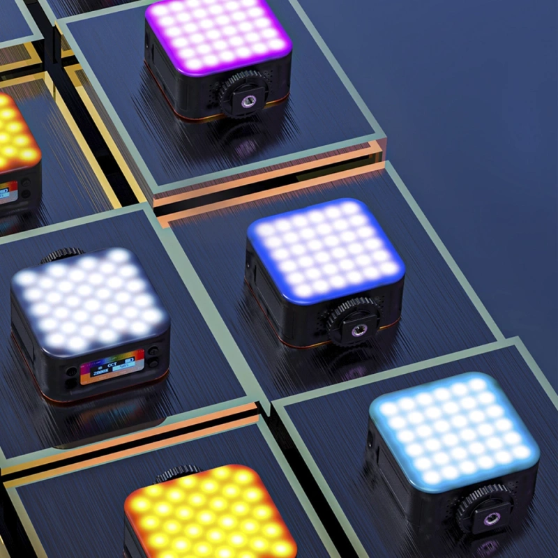 Lampa Diodowa LED RGB Bi Color Fotografia Video Efekty Emotki