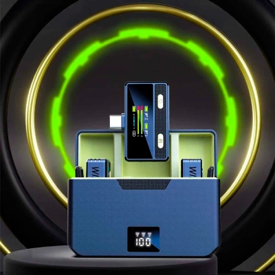 2x Mikrofon Krawatowy Bezprzewodowy OLED do Telefonu Smartfona Kamery