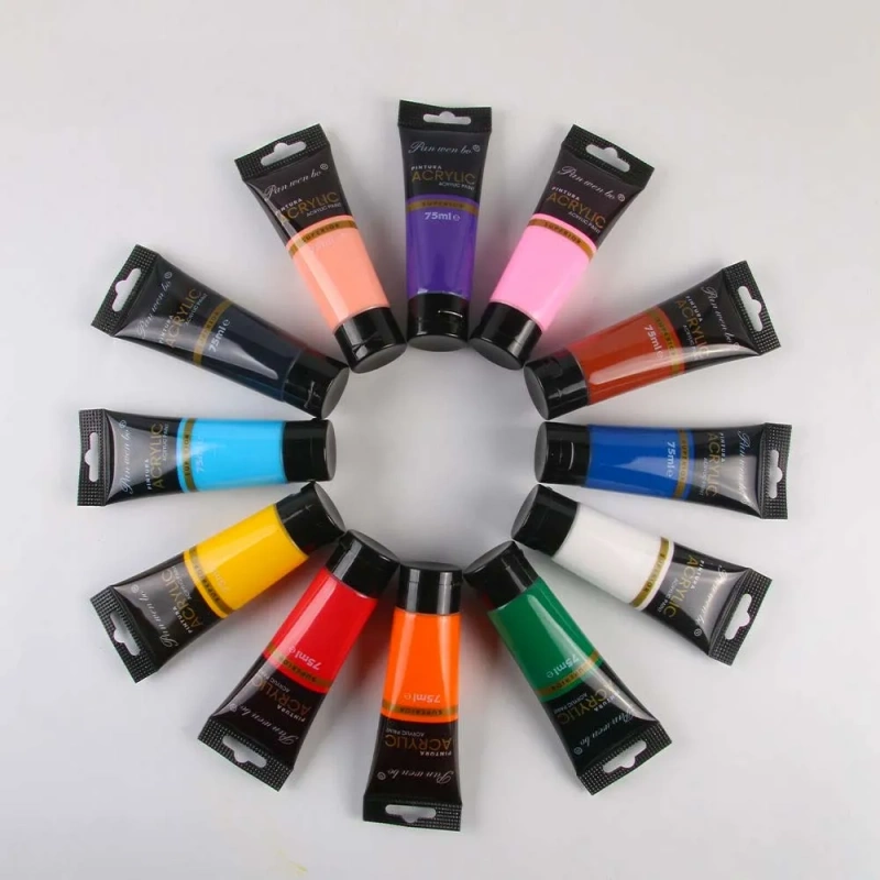 Farby Akrylowe 12x75ml Zestaw Fab Akrylowych W Dużych Tubkach