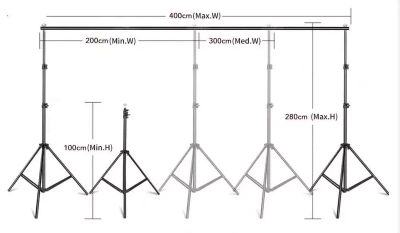 Belka Teleskopowa Poprzeczka do Tła 124-304cm do 5kg