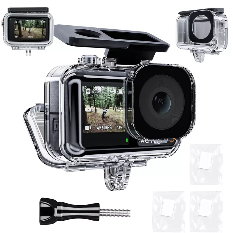 Obudowa Wodoszczelna Wodoodporna Telesin 45m do Kamery DJI Action 5 4 3 + GRATIS! Zestaw montażowy 3M
