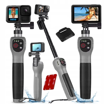 Wodoodporny Pilot Kijek Selefie Stick Boja Bluetooth do Kamer GoPro 13 12 11 10 9 8 MAX Telesin + GRATIS! Zestaw montażowy 3M