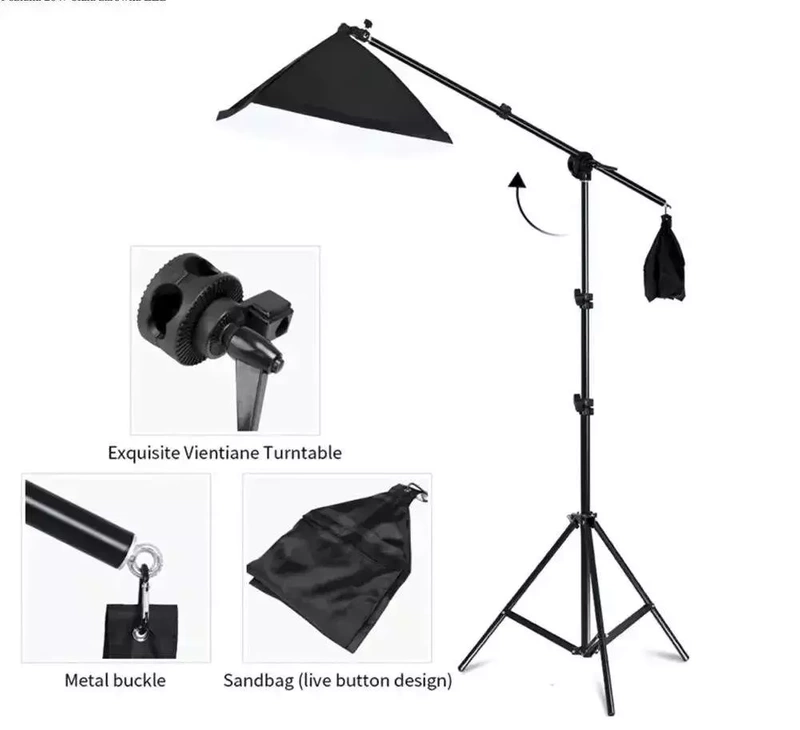 Softbox Lampa Softbox Zestaw Żuraw Mini Boom + Statyw Dyfuzor 50x70cm E27