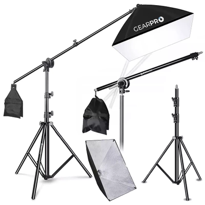 Softbox Lampa Softbox Zestaw Żuraw Mini Boom + Statyw Dyfuzor 50x70cm E27