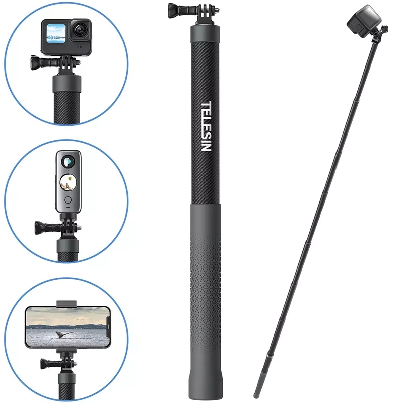 Outlet - Statyw Monopod Kijek Karbonowy 3m Telesin do GoPro DJI Telefonu Kamery