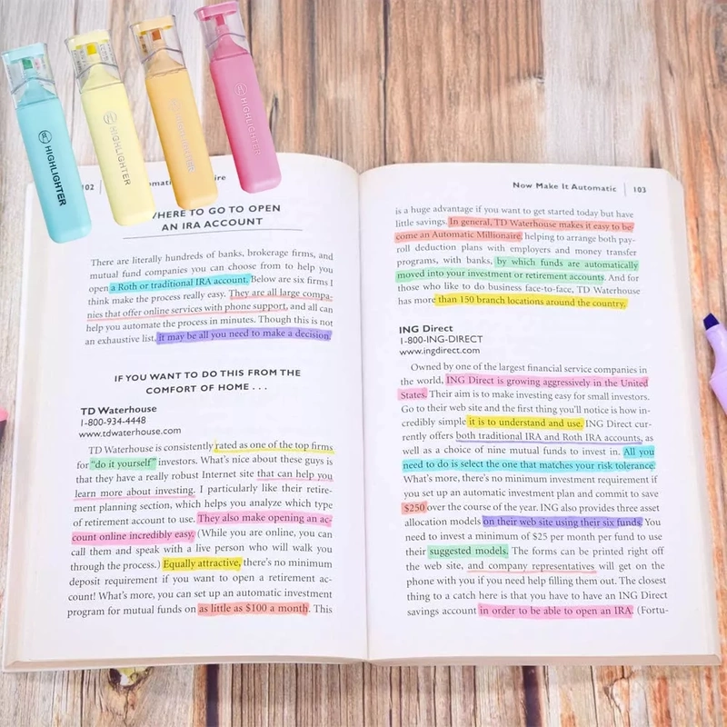 Zakreślacze Pastelowe Zestaw Zakreślaczy 4 Kolory HIGHLIGHTER PRO