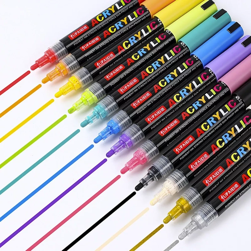 Markery Akrylowe Zestaw 60 Sztuk Pisaki Flamastry Mazaki Jupai Wododporne 