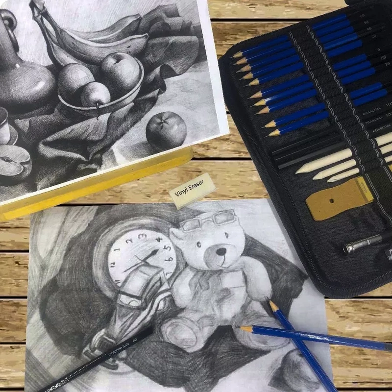 Kredki Ołówkowe Profesjonalne Zestaw do Rysowania Szkicowania Ołówki 145w1