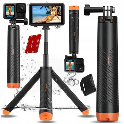 Boja Uchwyt Wypornościowy Monopod Statyw Selfie Telesin do GoPro DJI Action + GRATIS! Zestaw montażowy 3M