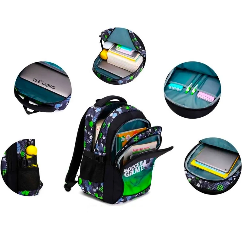 Plecak Szkolny Tornister Football Piłka Nożna dla Chłopca Klasa 1-8 Edison