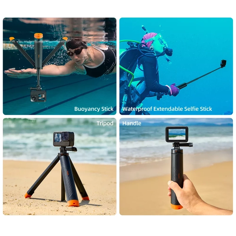 Boja Uchwyt Wypornościowy Monopod Statyw Selfie Telesin do GoPro DJI Action + GRATIS! Zestaw montażowy 3M