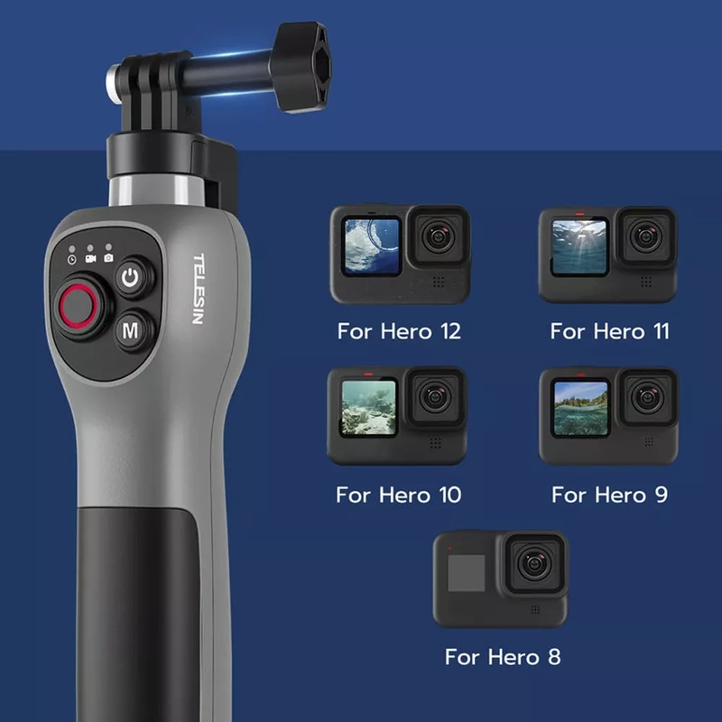 Wodoodporny Pilot Kijek Selefie Stick Boja Bluetooth do Kamer GoPro 13 12 11 10 9 8 MAX Telesin + GRATIS! Zestaw montażowy 3M