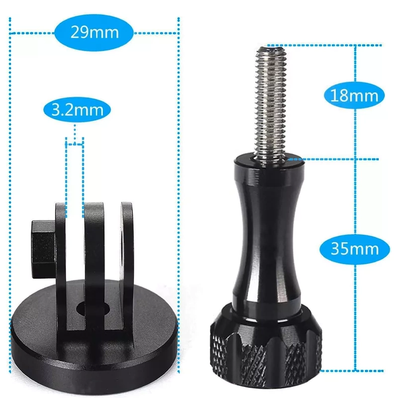 Adapter Statywowy Aluminiowy 1/4" do Kamer GoPro 13 12 11 10 DJI Action 