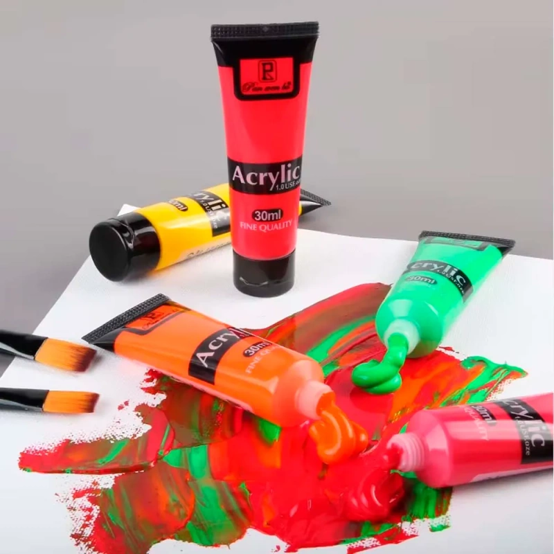 Farby Akrylowe Neonowe Malarskie 12x12ml Zestaw Farb Akrylowych w Tubkach