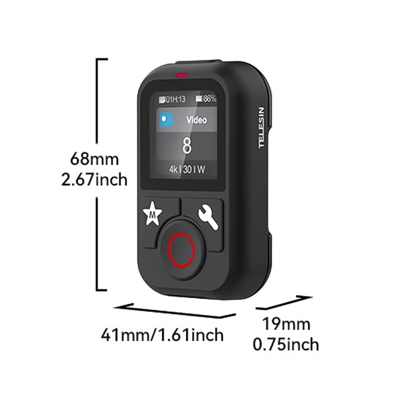 Pilot Bluetooth Telesin T13 do GoPro Hero 13 12 11 10 9 MAX HERO 2024 IP54 + GRATIS! Zestaw montażowy 3M