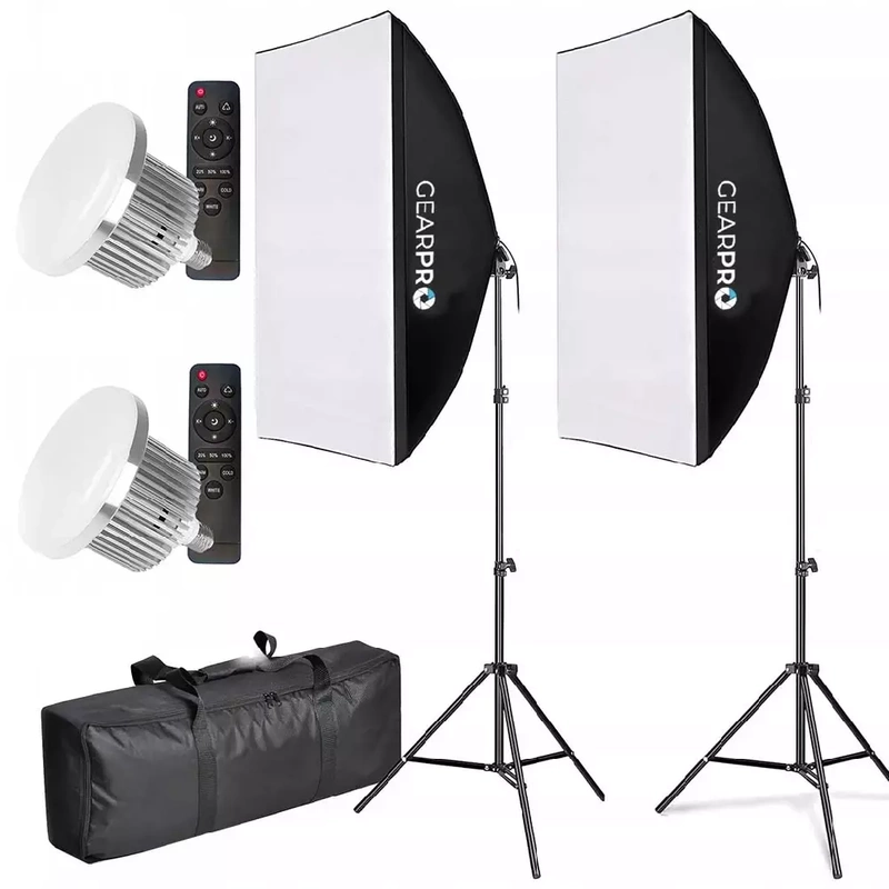2x Softbox Zestaw Oświetlenie Ciągłe 2x 85W 50x70cm