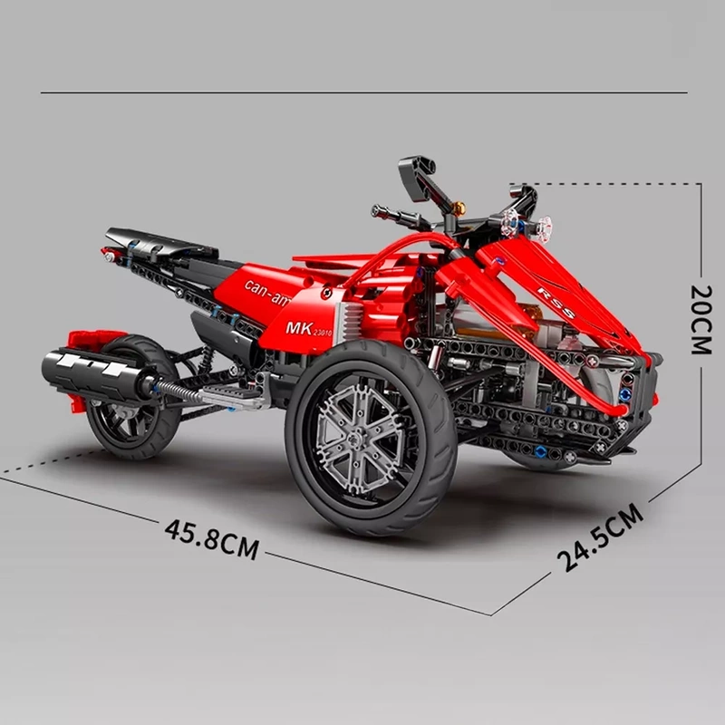 Klocki Technic Mould King Motor Trójkołowiec Can-am Zdalnie Sterowany 853el