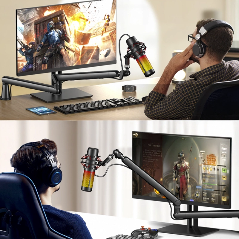 Uchwyt Stołowy Biurkowy Studyjny Ramię Statyw do Mikrofonu Telefonu Kamery