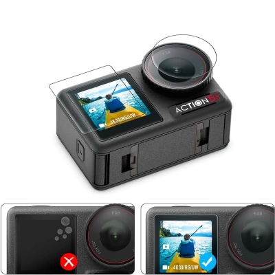3x Kompletny zestaw szkieł hartowanych do DJI Osmo Action 3 i 4