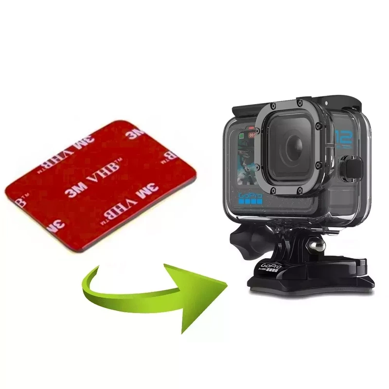 Uchwyt Zagięty Adapter Zagięty J-Hook Przylepiec 3M do Kasku Kamer GoPro DJI